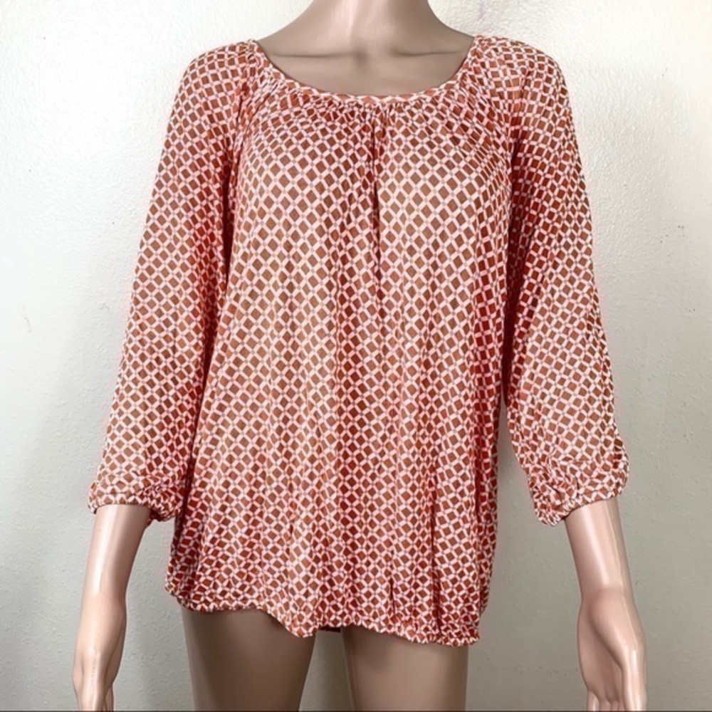 Michael Kors Women’s Top blouse/Shirt orange white